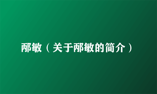 邴敏（关于邴敏的简介）