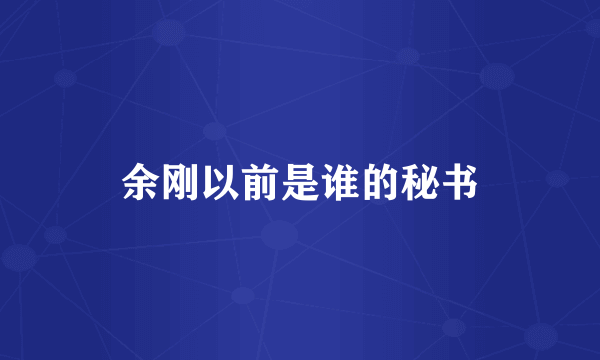 余刚以前是谁的秘书