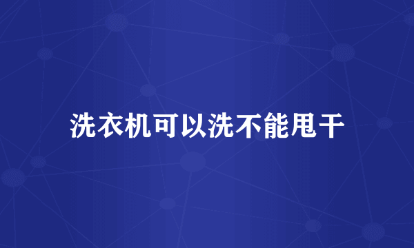 洗衣机可以洗不能甩干