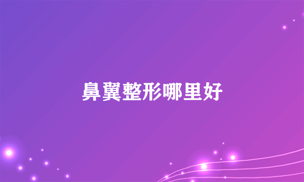 鼻翼整形哪里好