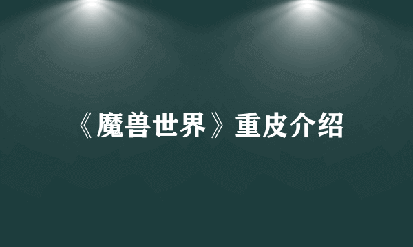 《魔兽世界》重皮介绍