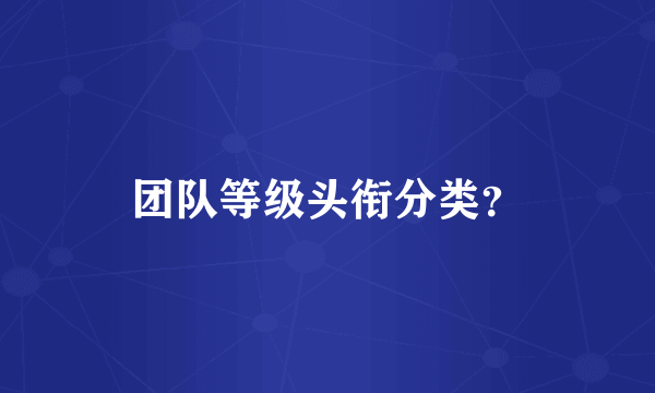 团队等级头衔分类？