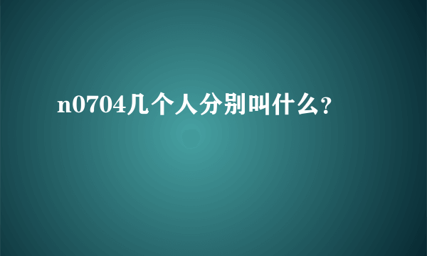 n0704几个人分别叫什么？