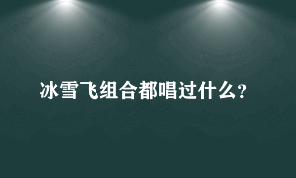 冰雪飞组合都唱过什么？