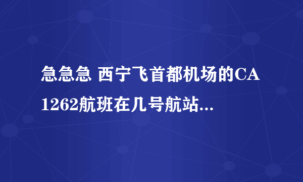 急急急 西宁飞首都机场的CA1262航班在几号航站楼降落？