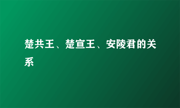 楚共王、楚宣王、安陵君的关系