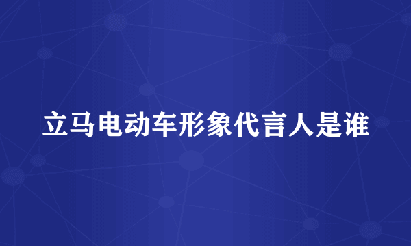 立马电动车形象代言人是谁
