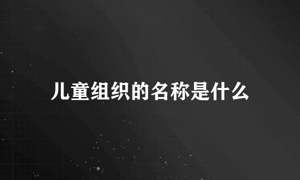 儿童组织的名称是什么