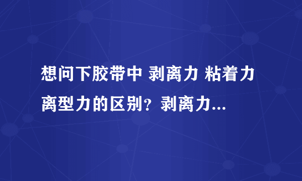 想问下胶带中 剥离力 粘着力 离型力的区别？剥离力是否等同粘着力