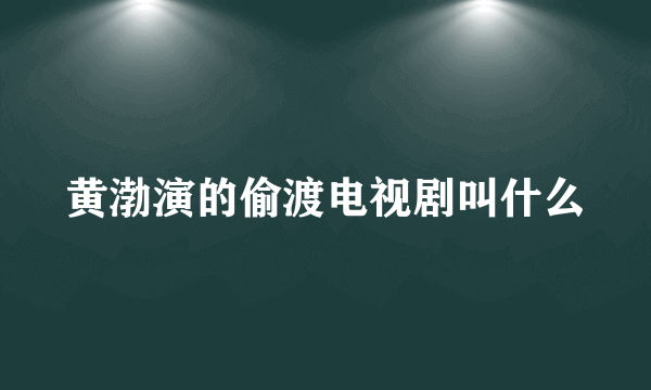 黄渤演的偷渡电视剧叫什么