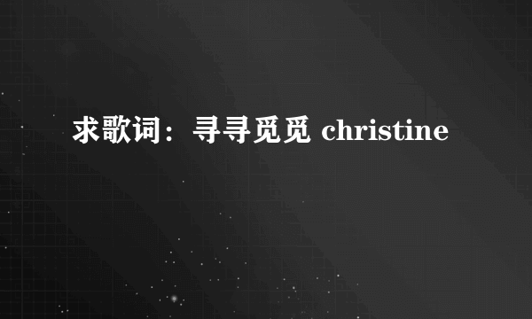 求歌词：寻寻觅觅 christine