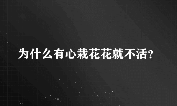 为什么有心栽花花就不活？