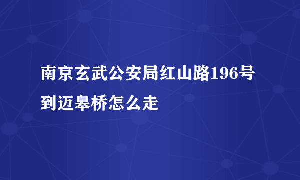 南京玄武公安局红山路196号到迈皋桥怎么走