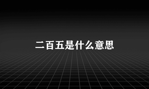 二百五是什么意思