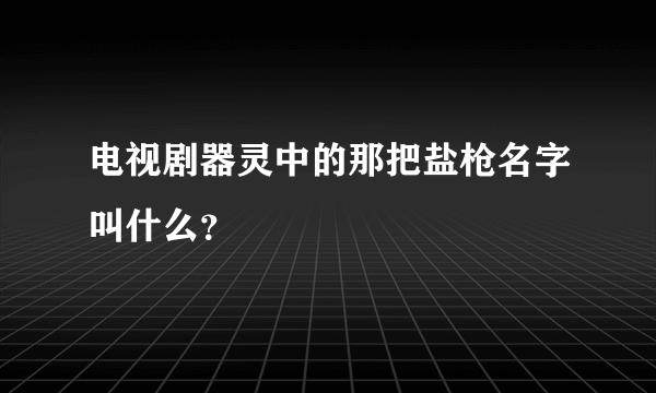 电视剧器灵中的那把盐枪名字叫什么？