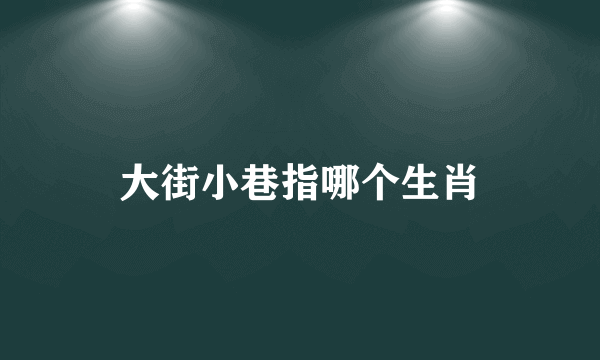 大街小巷指哪个生肖