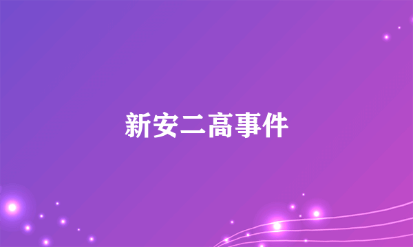 新安二高事件