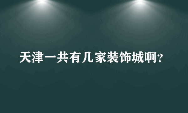 天津一共有几家装饰城啊？