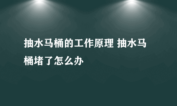 抽水马桶的工作原理 抽水马桶堵了怎么办
