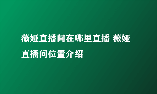 薇娅直播间在哪里直播 薇娅直播间位置介绍