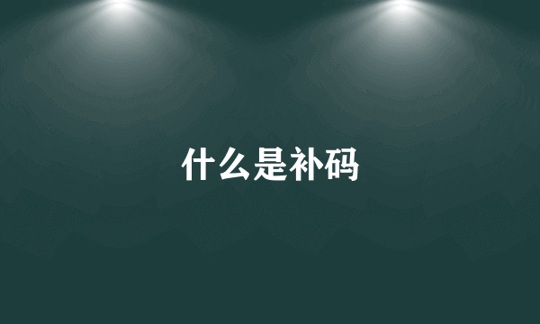 什么是补码