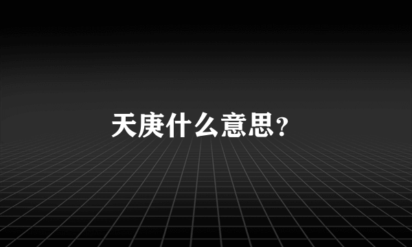 天庚什么意思？