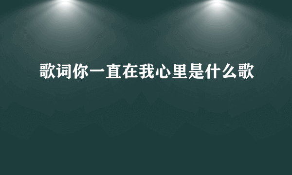 歌词你一直在我心里是什么歌