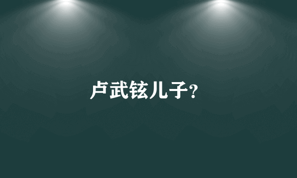 卢武铉儿子？
