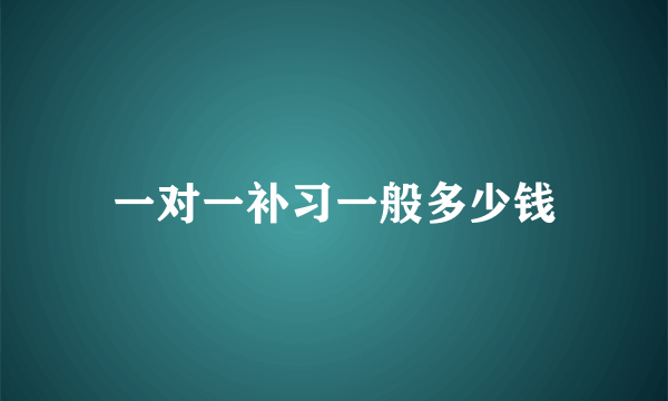 一对一补习一般多少钱