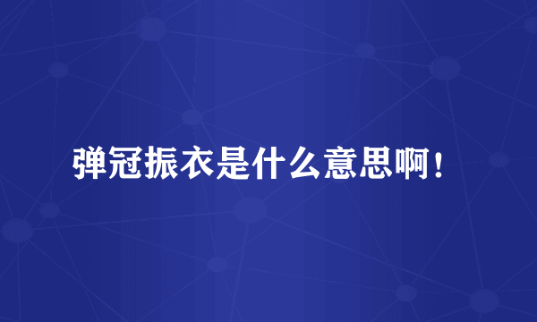 弹冠振衣是什么意思啊！