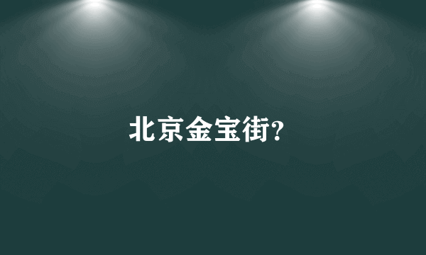 北京金宝街？