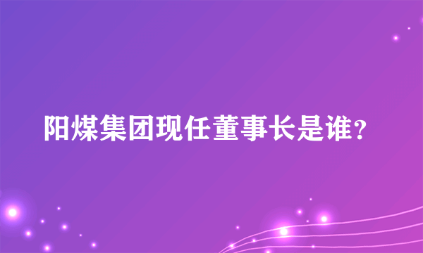 阳煤集团现任董事长是谁？