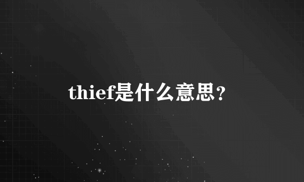 thief是什么意思？
