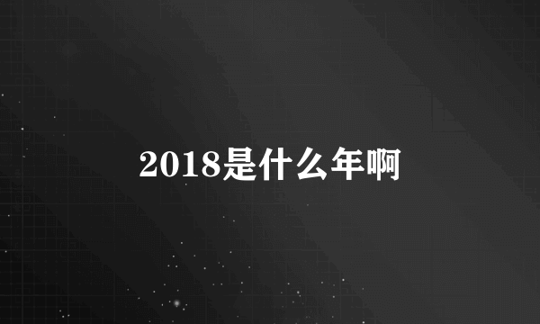 2018是什么年啊