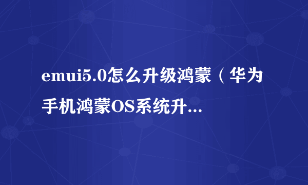 emui5.0怎么升级鸿蒙（华为手机鸿蒙OS系统升级教程）