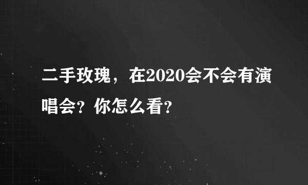 二手玫瑰，在2020会不会有演唱会？你怎么看？