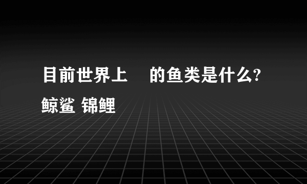 目前世界上    的鱼类是什么? 鲸鲨 锦鲤