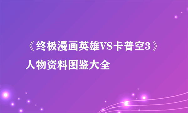 《终极漫画英雄VS卡普空3》人物资料图鉴大全