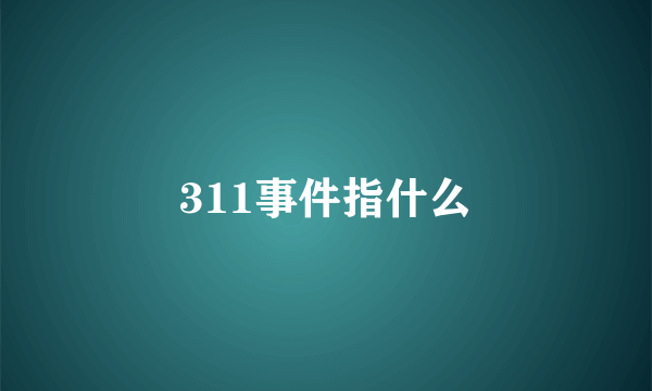 311事件指什么