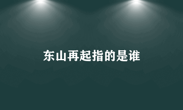 东山再起指的是谁