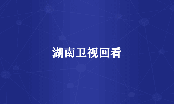 湖南卫视回看