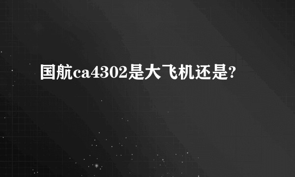 国航ca4302是大飞机还是?