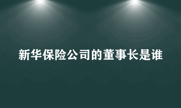 新华保险公司的董事长是谁