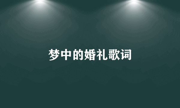 梦中的婚礼歌词