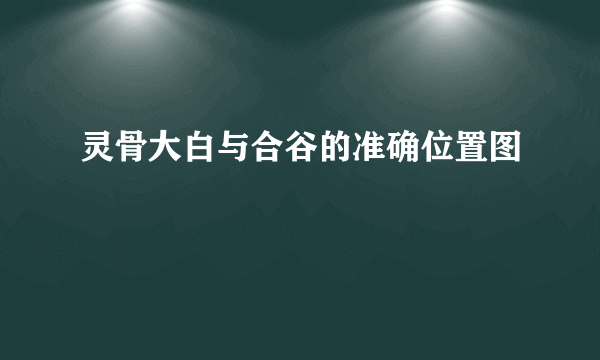 灵骨大白与合谷的准确位置图