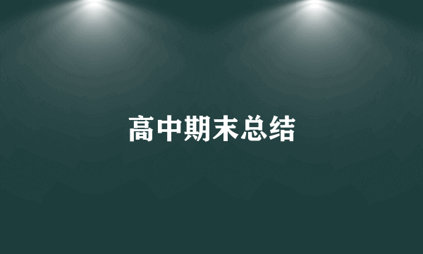 高中期末总结