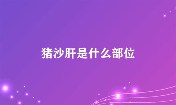 猪沙肝是什么部位