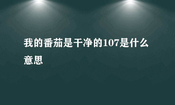 我的番茄是干净的107是什么意思