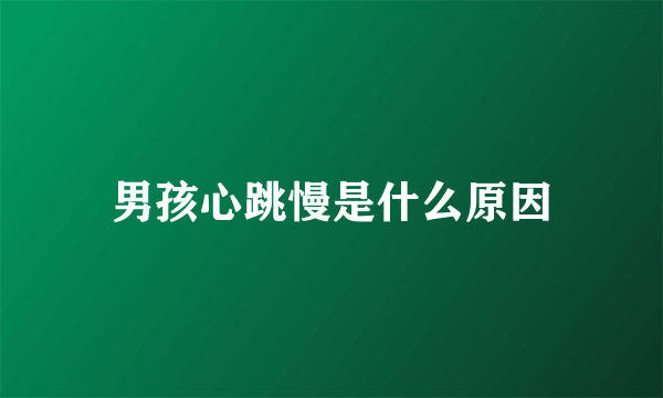 男孩心跳慢是什么原因