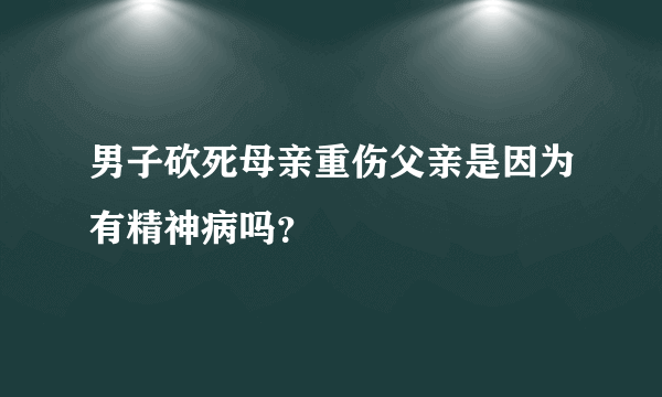 男子砍死母亲重伤父亲是因为有精神病吗？